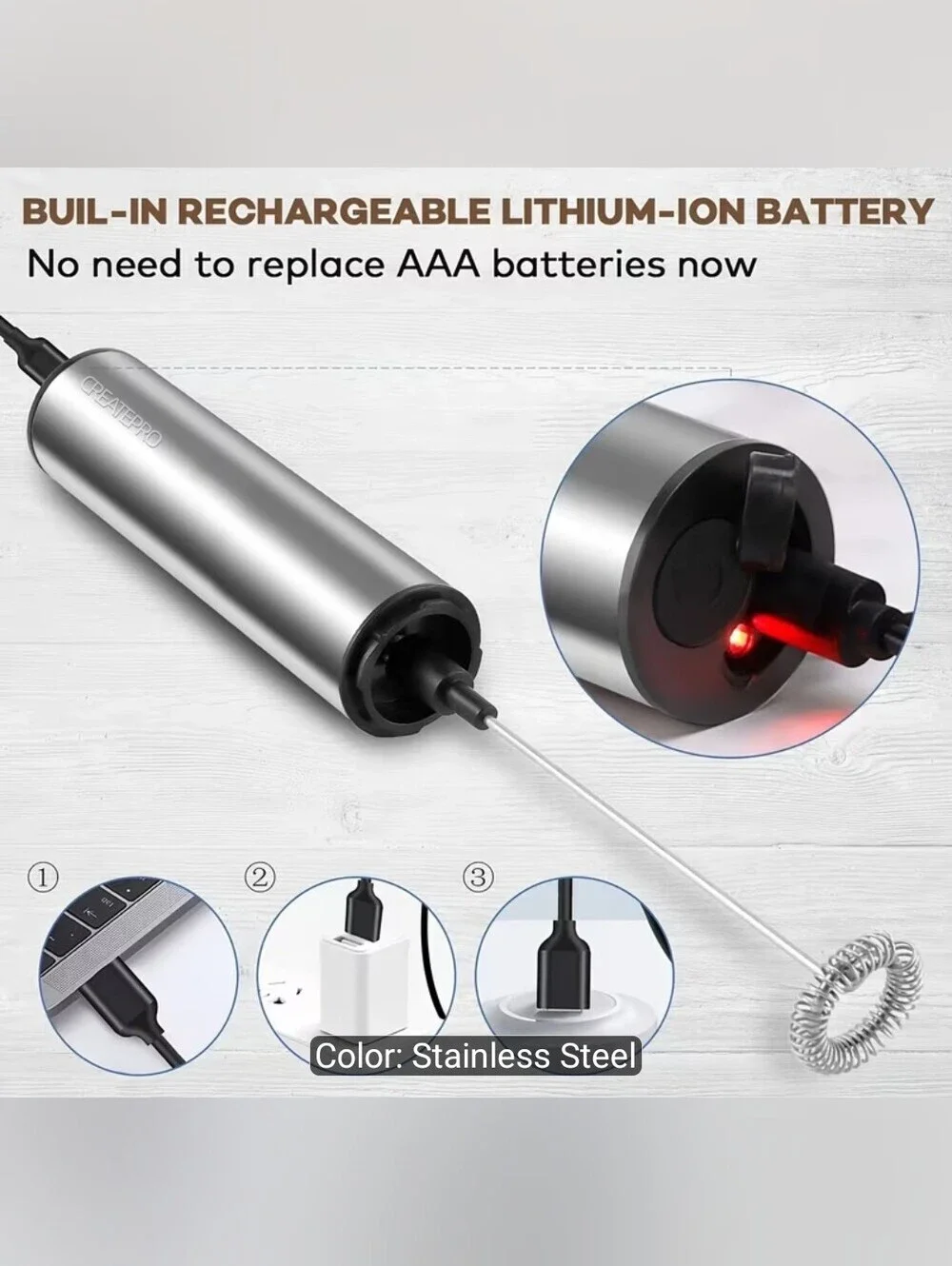 Stainless Steel Milk Frother and Storage Tube - Sleek Home Accent